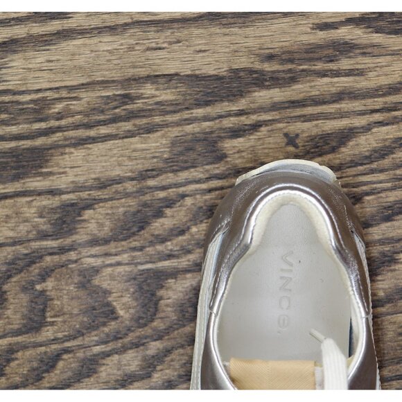 Vince Womens Oasis Runner Lace Up Fashion Sneaker J0062LD901 Silver Leather 8.5M - Picture 7 of 12